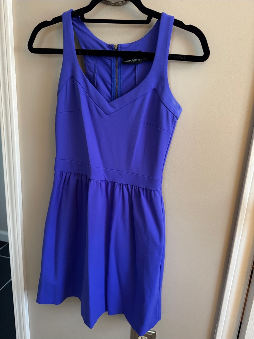 Cynthia Rowley Vivid Cobalt Blue Sleeveless V-Neck Mini Dress